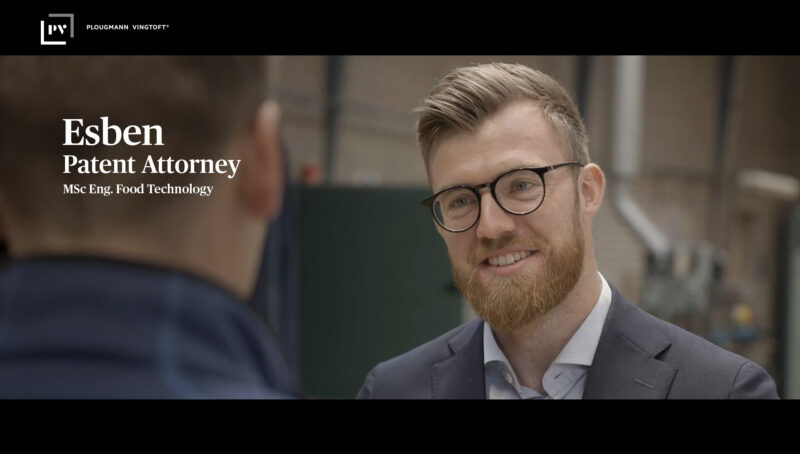 Thumbnail showing patent attorney Esben Bragason smiling to client