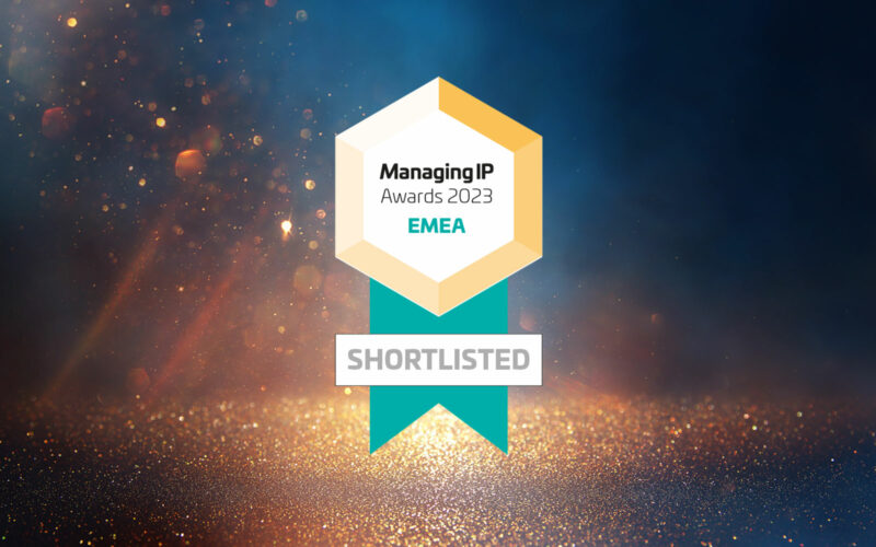 Glittering background with badge saying: Shortlisted for MIP Awards 2023